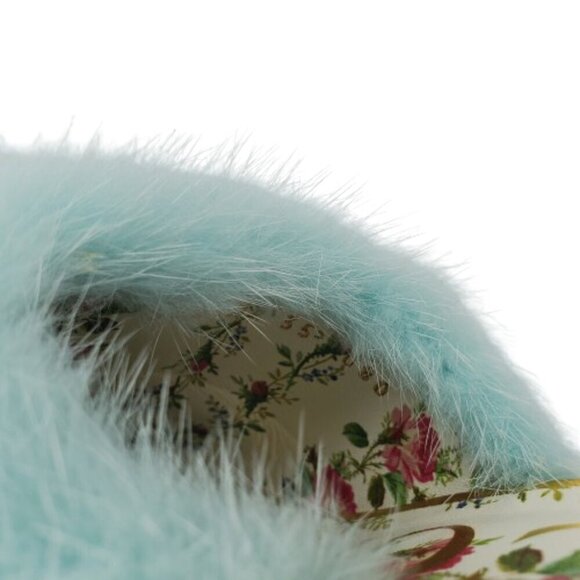 Gucci Mink Nappa Crystal Candy Fur Slippers Slides Mules - Picture 8 of 8